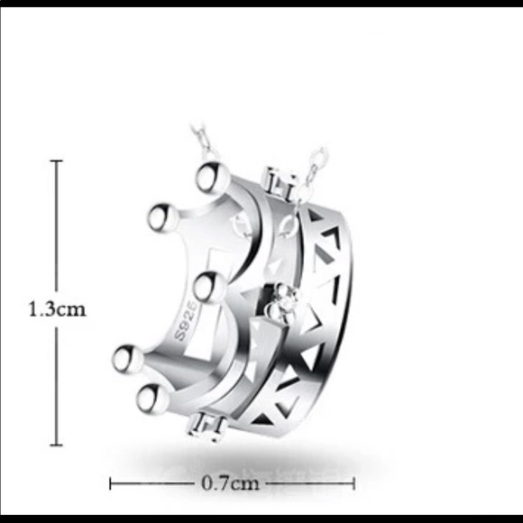 ๐ Sterling Silver 925 Crown ๐ Necklace - Picture 2 of 3